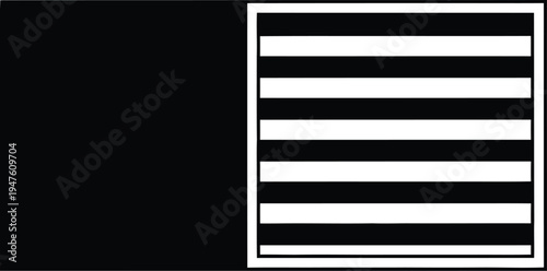 Black and white rectangle with horizontal lines Vector