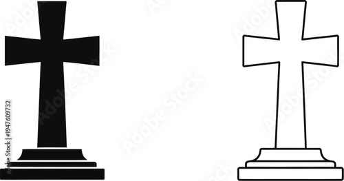 Cross christian tombstones Vector