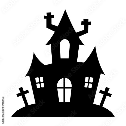 Vector graphic icons for Haunted house