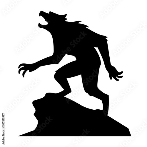 Vector graphic icons for werewolf monster
