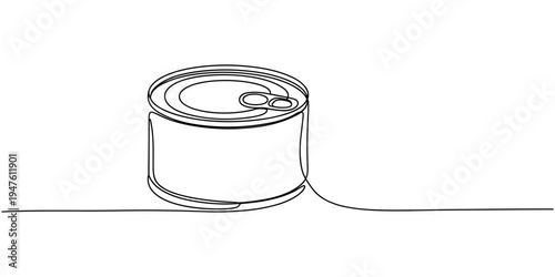 Drink can food icon continuous one line drawing minimalist style isolate outline vector graphic