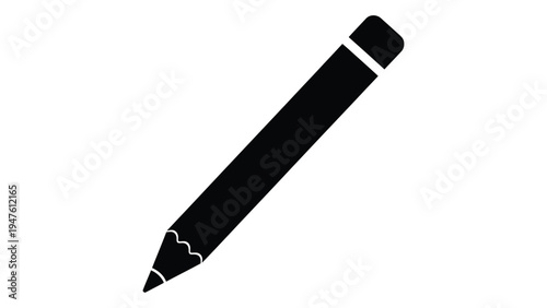 A black pencil with a white stripe