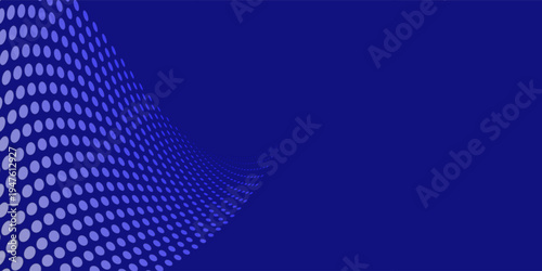Abstract black background with 3D wavy halftone dots pattern and elegant minimalist design
