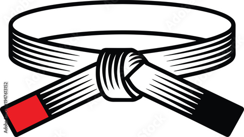 White and black belt with red stripe black and white belt martial arts karate