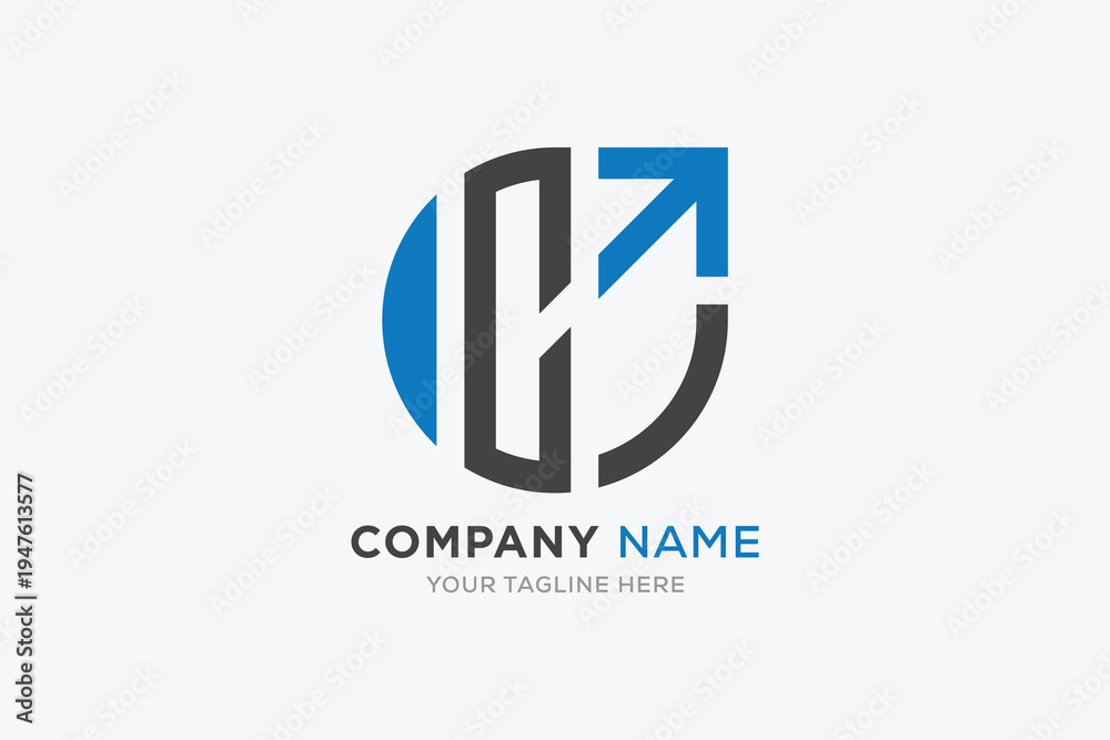 Fototapeta premium minimal letter c arrow logo vector design template