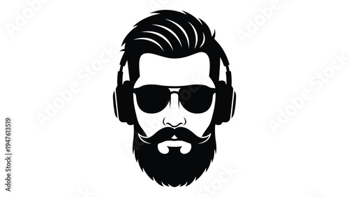 Man with beard and headphones