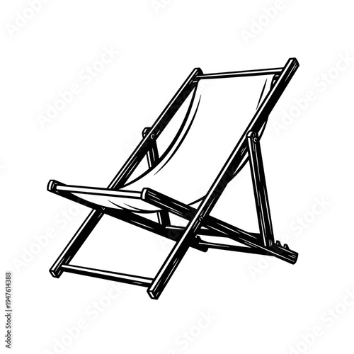 Wooden folding deck chair in minimalist design  