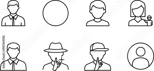 Collection of User Profile and Icon Symbols for Web and Apps avatar