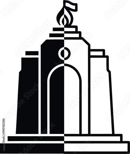 India gate war memorial monument Vector