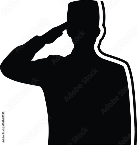 Salute silhouette soldier Vector