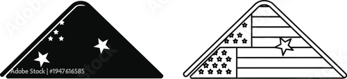 Australian and american flags triangular symbols Vector