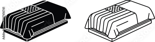 Black and white illustration of two roof vent designs Vector