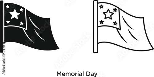 Memorial day patriotic flags Vector