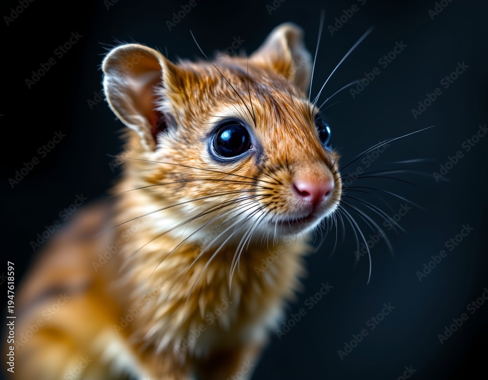 Obraz premium Curious Mouse Dramatic Spotlight