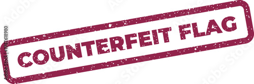 Foto Rectangular stamp with distressed texture indicating a counterfeit flag status o
