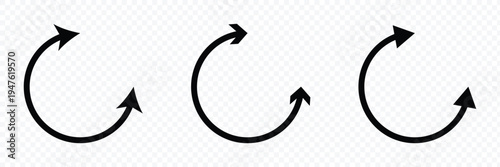 Dual sided arrow. Curved arc shape. Semicircular thin double ended arrow. Dual sided arrow Vector. isolated on white background. Vector illustration eps 10.