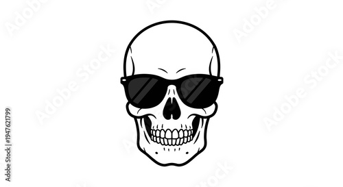 Cool Skull Wearing Sunglasses Illustration