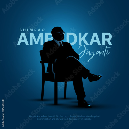 Vector illustration of 14 April celebrated as Ambedkar Jayanti, social media template design.