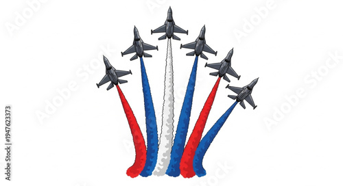 Military Jets Flyover Formation.