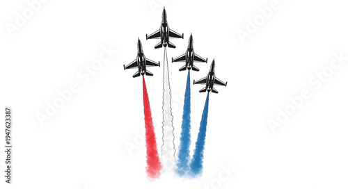 Military Jets Flyover Formation.