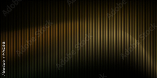 Abstract futuristic background with glowing green wave light across vertical dark stripes, minimal color palette