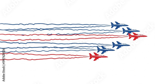 Military Jets in Formation Flight.