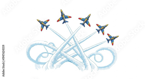 Military Jets in Formation Flying.