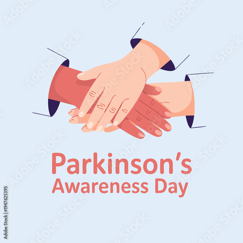 A group of hands celebrating a high five with text promoting parkinson s awareness day
