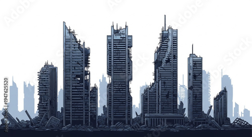 Modern City Skyline Urban Towers.