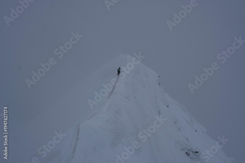 snow covered mountains, Cornul Caltunului Peak, Fagaras Mountains, Romania 