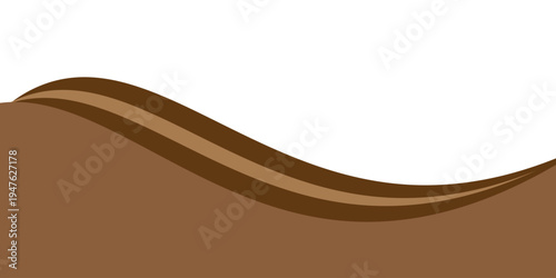 Vector chocolate line background curve element with white space for text and message design, overlapping layers, vector