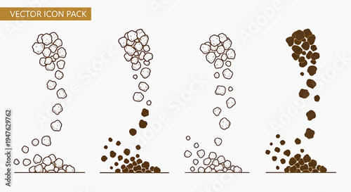 Collection of Abstract Stylized Falling Particles in Various Styles for Design Elements