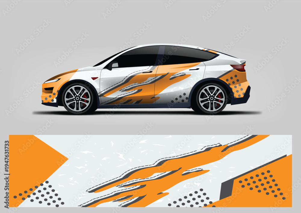 Fototapeta premium Abstract background for sport car livery wrap design, vehicle wrap sticker and decal