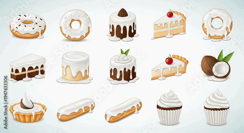 A collection of various sweet pastries and desserts on display