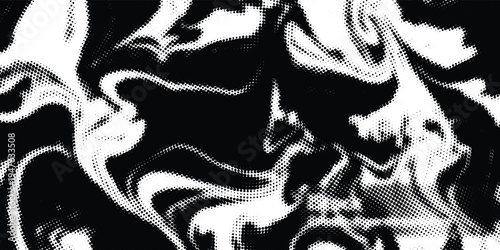 Bold monochrome halftone background of black circular dots forming a radial gradient, centered text FUTURISTIC HALFTONE, modern abstract design with high contrast for digital, data, soundwave visual