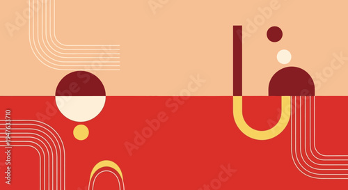 Abstract geometric shapes with a human face silhouette