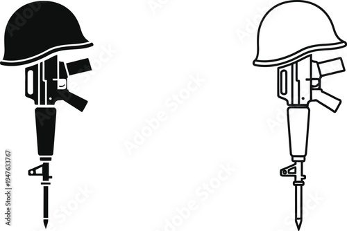 War helmet mine concept Vector