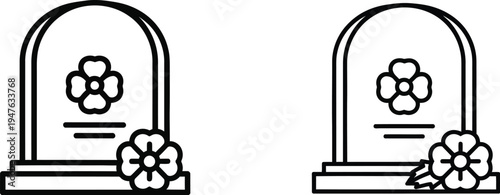 Tombstones with flowers on them Vector