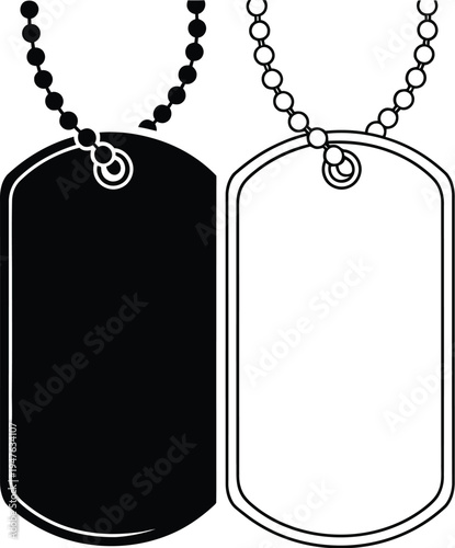 Dog tags military identification Vector