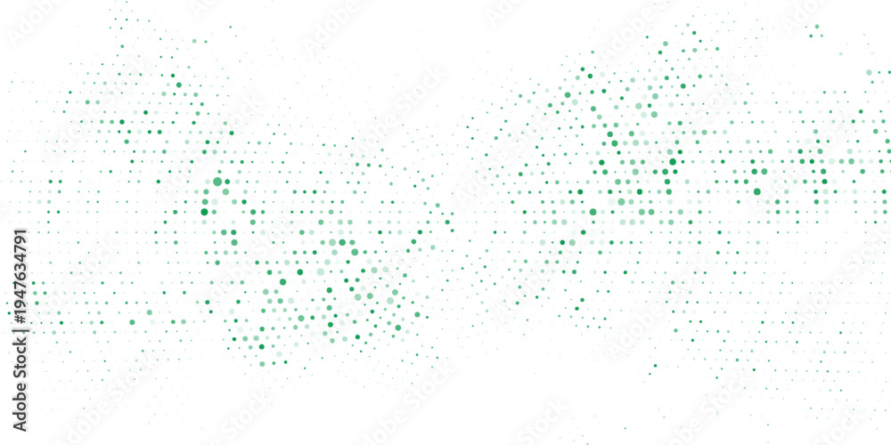 Obraz premium Green Soft Halftone Circle Dot Abstract Vector Background