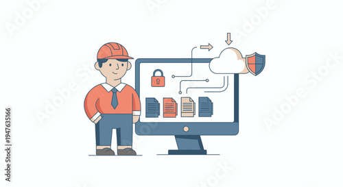 Cloud Computing Security Concept with Data Storage and Shield