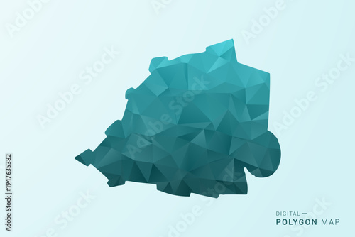 Holy See Map - Polygon style vector illustration in teal blue-green low poly geometric design, modern minimal silhouette.