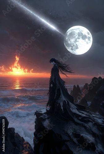 moon over the sea
