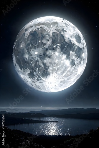 full moon over water