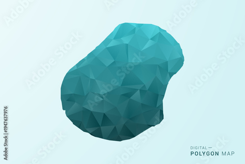 Nauru Map - Polygon style vector illustration in teal blue-green low poly geometric design, modern minimal silhouette.