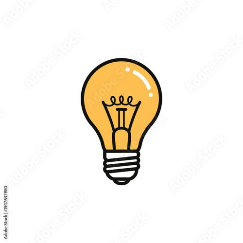 Light Bulb Graphic Cartoon Style Icon vector illustration