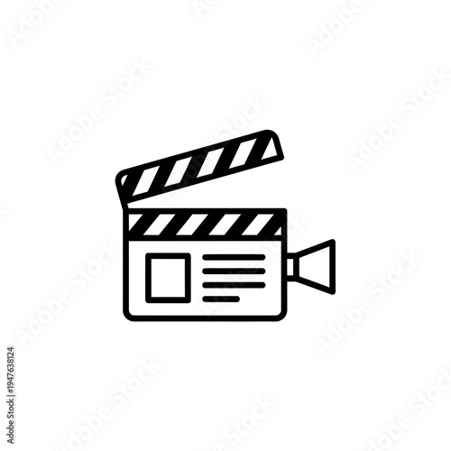Clapperboard Outline Icon vector illustration