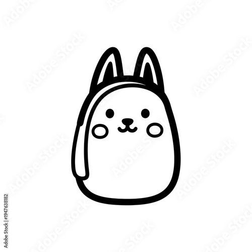 Cute Minimalist Bunny Drawing vector illustration