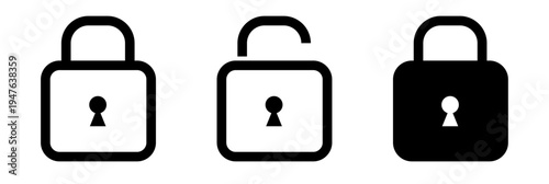 Lock icon collection set locked icon symbol unlocked sign , security icon . open and closed. vector illustration.