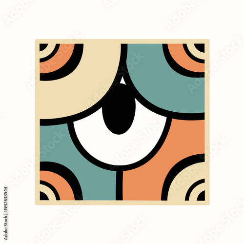 Abstract Eye with Geometric Shapes vector illustration